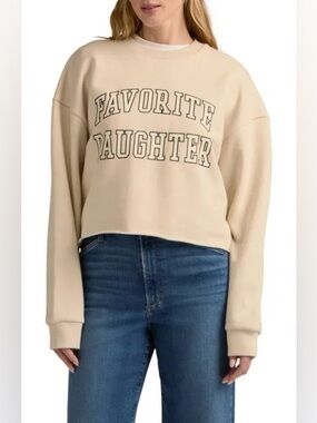 Favorite Daughter Collegiate Cropped Sweatshirt Medium Like New